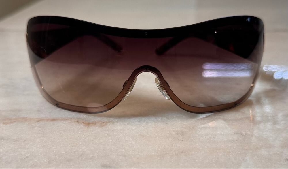Y2K Vintage Chanel 4159 Matelassé Shield Sunglasses – Havana 125/13
